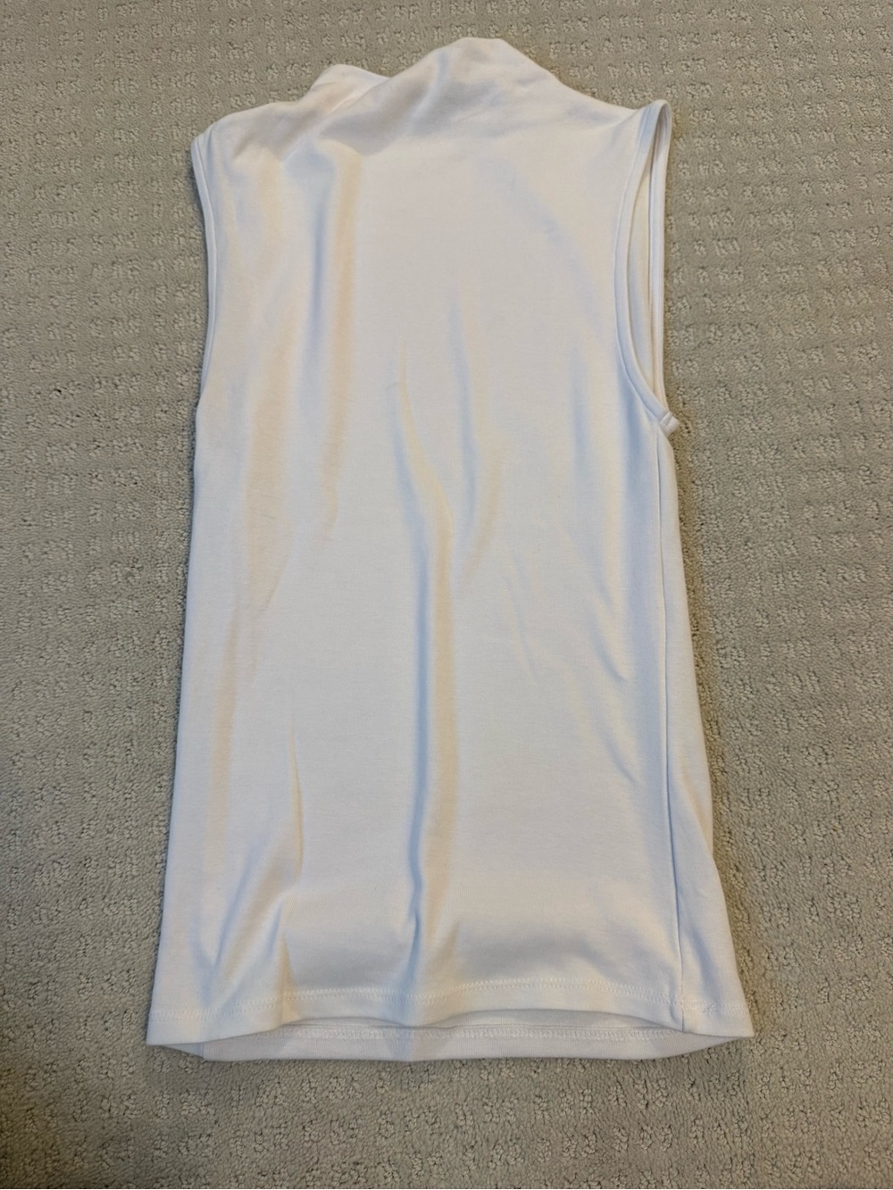 Zara White Sleeveless Mock Neck Tank